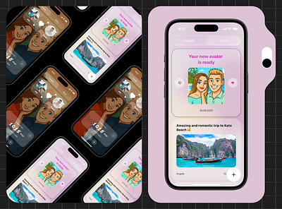 Couple Mobile iOS App Redesign android app app design colorful concept dashboard dating design interface ios mobile mobile ui redesign relationship social ui ux