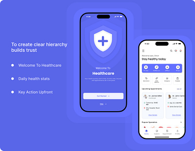 Healthcare App Design that simplify user Experiences app desing doctor doctor appointment doctor booking doctor profile doctorapp explore doctor health health stats healthcare uxdesign