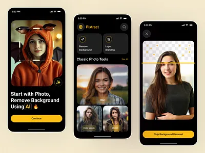 AI Photo Editor App – Smart Background Remover & Retouch Tools ai photo app ai powered photo editor app app design background remover editor app image editor mobile mobile app photo editor app photography app