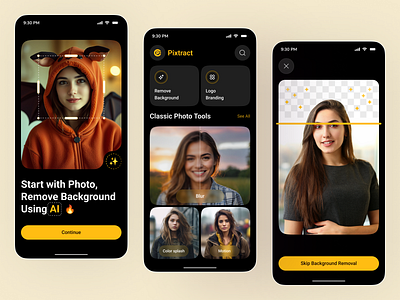 AI Photo Editor App – Smart Background Remover & Retouch Tools ai photo app ai powered photo editor app app design background remover editor app image editor mobile mobile app photo editor app photography app
