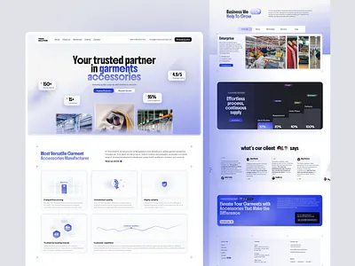 Premium Garments Accessories Landing Page Design apparel industry web design fashion accessories ui garmentsaccessories landingpagedesign rmg supplier in bangladesh textile website design textiledesign