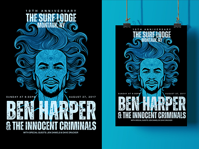 🎨 A Visual Duet for Ben Harper 🎨 flyer illustration poster social