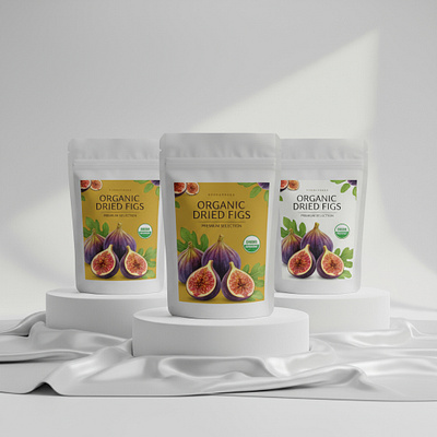 Organic Dried Figs Packaging | Figs pouch design | Dried Fig branding design dried fig design dried fig pouch design fig design fig packaging figs food packaging graphic design illustration label design packaging design pouch design pouch label pouch label design product label design