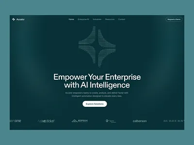 Accelor- A website for Enterprises ai ai saas design enterprise figmadesign header min modern product product design saas saas product ui ux webdesign website website design