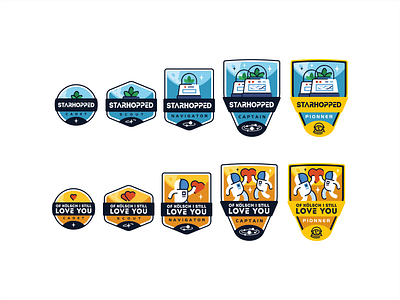 Starbase badges achivement badge branding browing craft beer design graphic design hops icon icon set illustration ipa level logo love plant reword stars upgrade vector