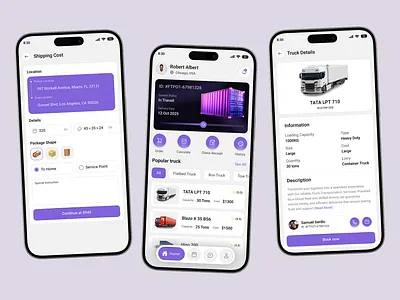 Logistics & Cargo Delivery Mobile App UI/UX Design b2b car rental cargo courier crm delivery delivery app design logistics logistics mobile app management mobile app saas shipment tracking transportation transportation mobile app truck rental ui design