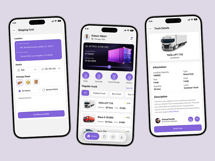 Logistics & Cargo Delivery Mobile App UI/UX Design by Md Billal on Dribbble