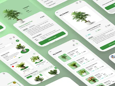 GreenByte :- Smart Plant Care & Shopping App casestudy dribbledesign figmadesign greenapp mobileappdesign productdesign sustainability ui ui ux uidesign uiuxdesign userexperience ux