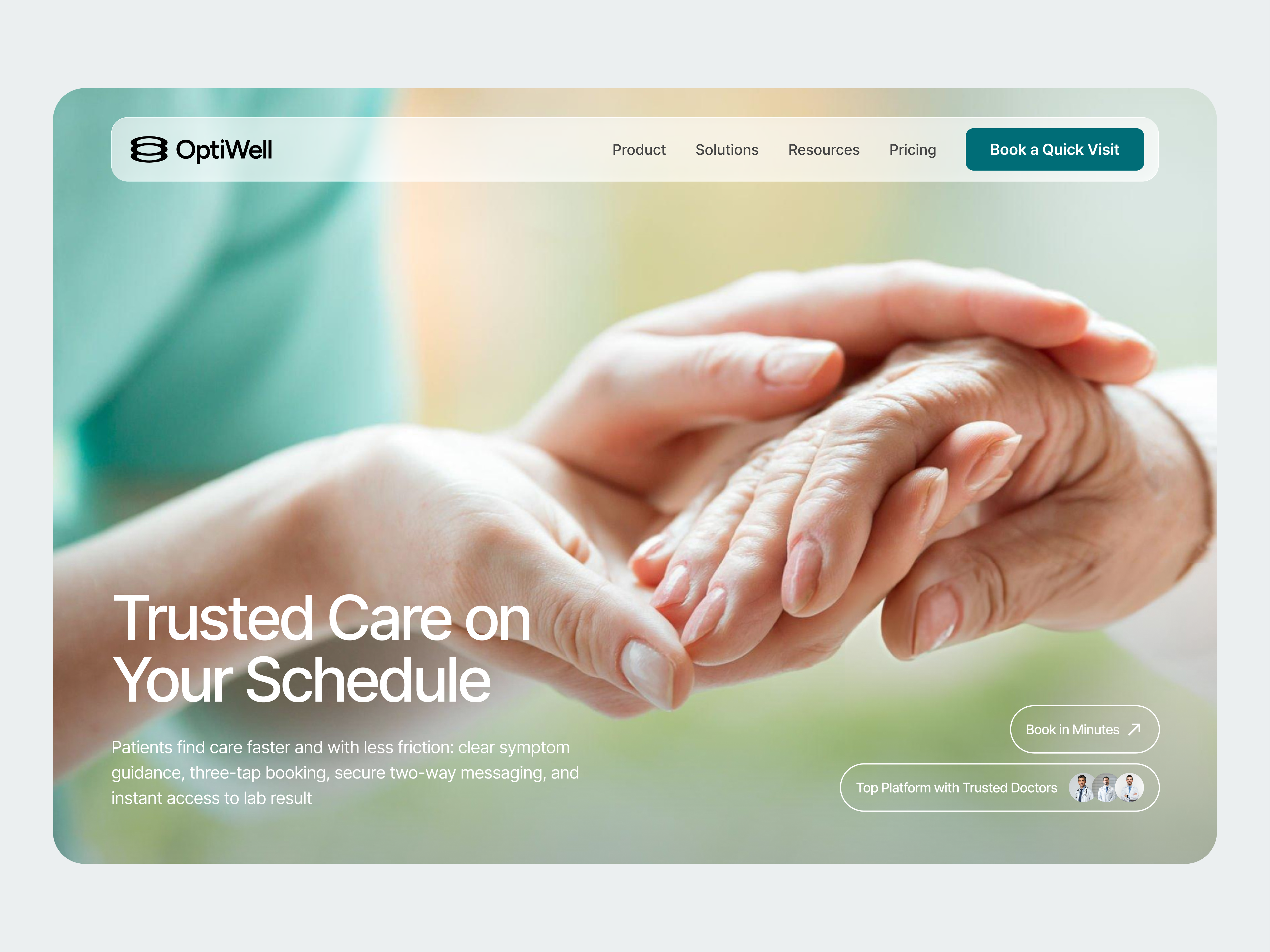 OptiWell : A HealthTech Website Design animation best branding care design doctor health healthtech hospital med medical micro modern motion graphics product simple ui ux web website