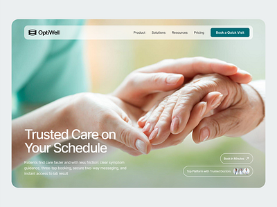 OptiWell : A HealthTech Website Design animation best branding care design doctor health healthtech hospital med medical micro modern motion graphics product simple ui ux web website