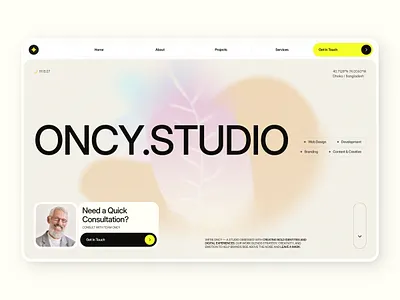 Studio Framer Template design framer website landing page ui landingpage studio website typography ui website