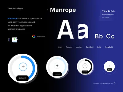Manrope Ui Style brand branding color shcemes dark ui description google fonts graphic design icon set icons designer illustrator ai loader manrope photoshop psd print designer progress bar size txt sneior designer tittle body typo typography ui ux ui ux designer