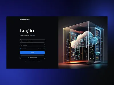 Login Screen for VPS dark login ui ux web design