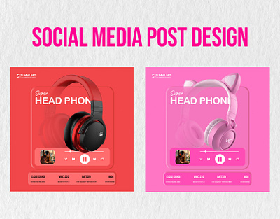 Headphone ads post design for your business growth advertising brand identity graphic design headphone post design headphone poster design poster design social media post design trending design visual branding