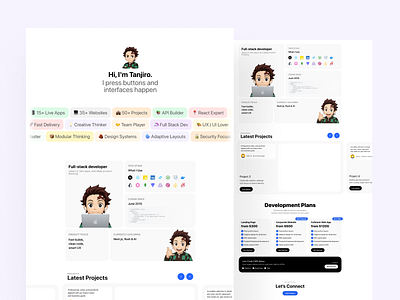 Personal Portfolio Website anime demon slayer personal website portfolio tanjiro