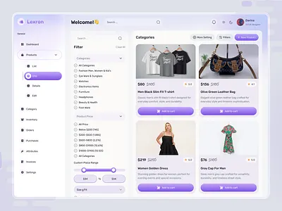 Lexron Web UI - Sport E-commerce add product admin dashboard dashboard ecommerce ui interactive ui online shop product product card product design product details sales admin sales admin dashboard shopping app uiux web app web dashboard web design web ui web ui design