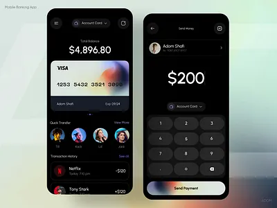 Mobile Banking App adom app app design app ui bank app banking app finance app mobile banking app money transfer app ui ux