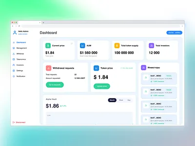 Cripto Fund Dashboard admin cripto cripto fund dashboard statistics
