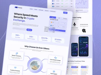 Crypto Exchange – Fast, Secure, and Modern Platform buy sell crypto crypto exchange crypto landing page crypto trading crypto wallet crypto wallet ui cryptocurrency design digital crypto design landing page landing page design modern crypto ui ui ux web 3 design web design inspiration