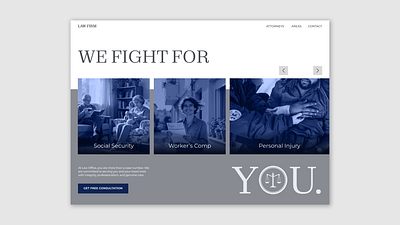 Law Firm Landing Page accident attorney branding design hero landing page layout monochromatic ui web design