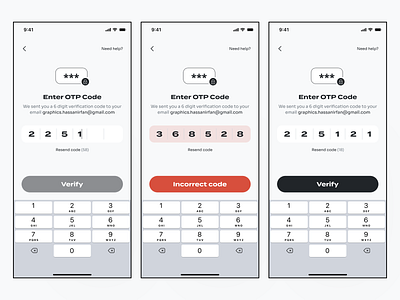 OTP Verification Screen app app design app ui design email verification figma figma ui login screen mobile mobile app design mobile ui mobile ui verification otp otp verification ui ui design ux ux design verification verification ui
