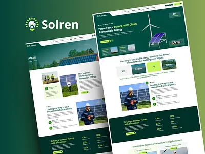 Solar & Green Renewable Energy Elementor Template Kit ecodesign elementor greenenergy renewableenergy solardesign sustainabledesign templatekit webdesign wordpress