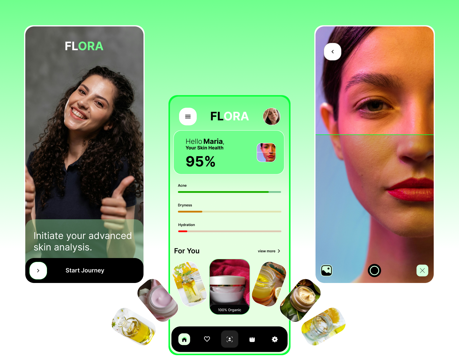 Flora Ai-Skin Care App design | Figma ai app android designer figma flutter ios mobile app design ui ux