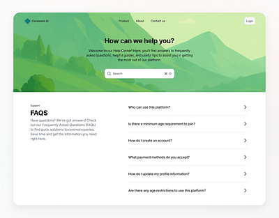 FAQ Page - Consistent UI consistent ui consistentui ui untitledui