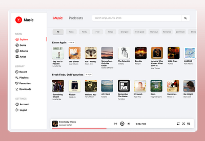 YouTube Music Redesign Concept product design