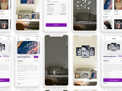 Stery Augmented Reality App - shop for Artworks with AR app ar design metaverse minimal ui ux vr web web3 xr