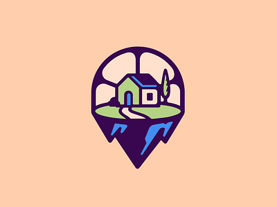 Smart Home Illustration branding connected dome drawing floating friendly home house icon identity illustration illustrator island logo logo design logos mountain smart technology vector