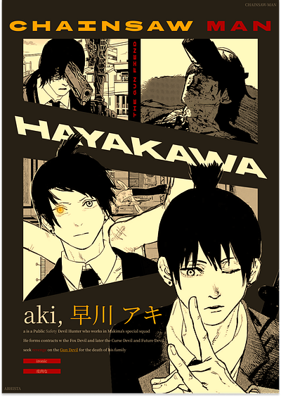 Hayakawa Aki | Chainsaw Man graphic design typography vector