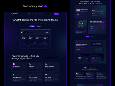 Premium SaaS Landing Page app business design landing page marketing saas saas template saas website small business software software landing page software website startup startup website technology ui ux web design website website templete