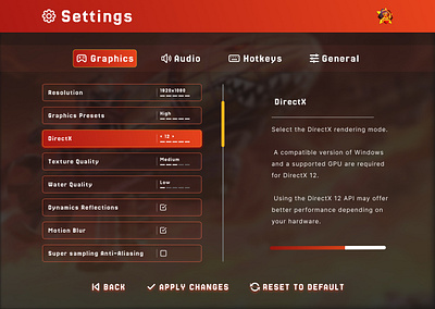 Red Alert settings menu | DailyUI day 07 3d animation games herosection menu prototype settings ui ux webpage