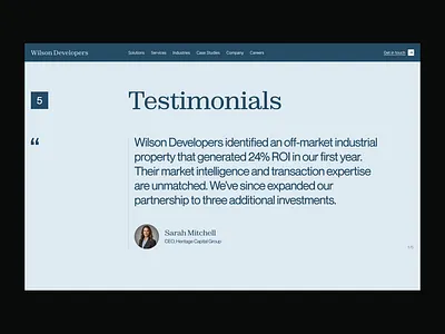 Real Estate website design I Testimonials animation animation motion graphics real estate testimonials typography ui ux web design website