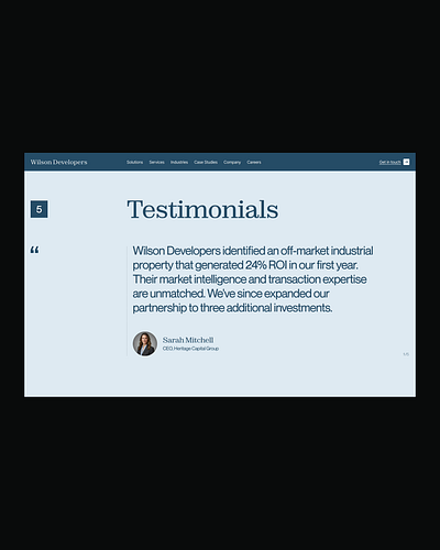 Real Estate website design I Testimonials animation animation motion graphics real estate testimonials typography ui ux web design website