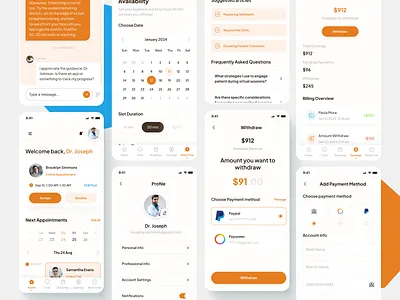 Optimum App | Physiotherapist Flow branding health mobile mobile app physiotherapist ui ui app ui design ux ux design
