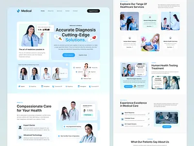 Health Care Landing Page clinic doctor figma health website health website design healthcare hospital landing page medical medical website ui design uiux web design website