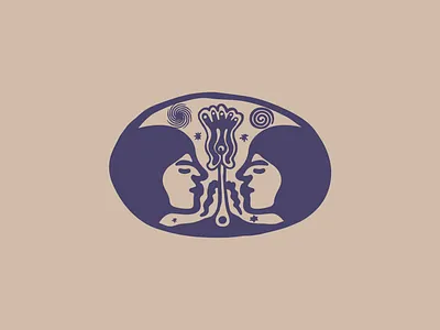 Kubi Mush branding design fungi illustration logo mystic nature plants spiral stars universe vector woman