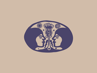 Kubi Mush branding design fungi illustration logo mystic nature plants spiral stars universe vector woman