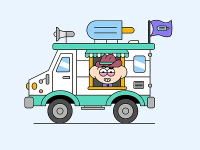 MACADAM: Ice Cream Truck app design feature design flat design flat illustration gamification ice cream illustration product design rewards streak
