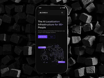 CAMB.ai - Voice AI Branding ai branding branding experience dark mode design experience design figma graphic design iconography identity design illustration logo ui uidesign uxdesign visual design voice ai webdesign websitedesign