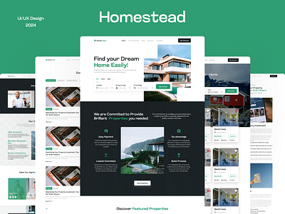 Homestead-Real Estate Website design landing page real estate ui ui design ux ux design website