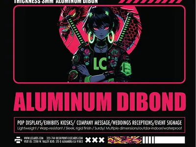 LeCards Material Sample Collection: High-Impact Neon Vibe advertising.