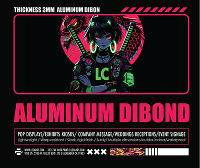 LeCards Material Sample Collection: High-Impact Neon Vibe advertising.