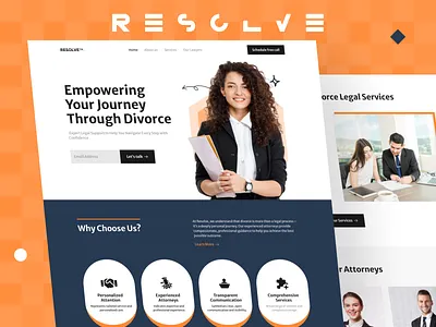 Divorce Saas Landing Page Design - Resolve divorce landing page resolve ui ui design ux ux design website