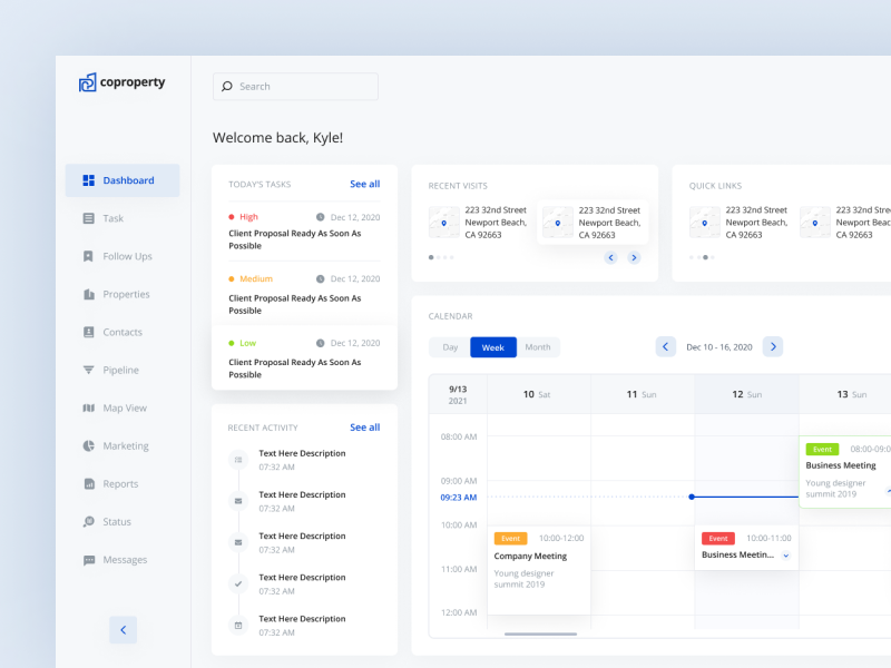 Real Estate Web App Dashboard app dashboard design graphic design light real estate ui ux web web app website