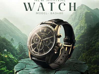 Minimal Luxury Watch Ad Design adconcept ads branding brandingads design fashionbranding graphic design graphics graphics designer illustration logo luxurywatch menstyle productbranding promotionalad social media design ui vector