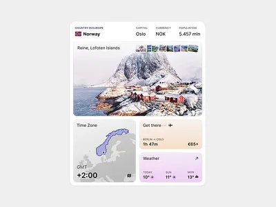 Travel Info Card – Country Overview UI animation card color dashboard design product gallary grid interaction layout map modal plane popover prototype slider travel trip ui ui design weather