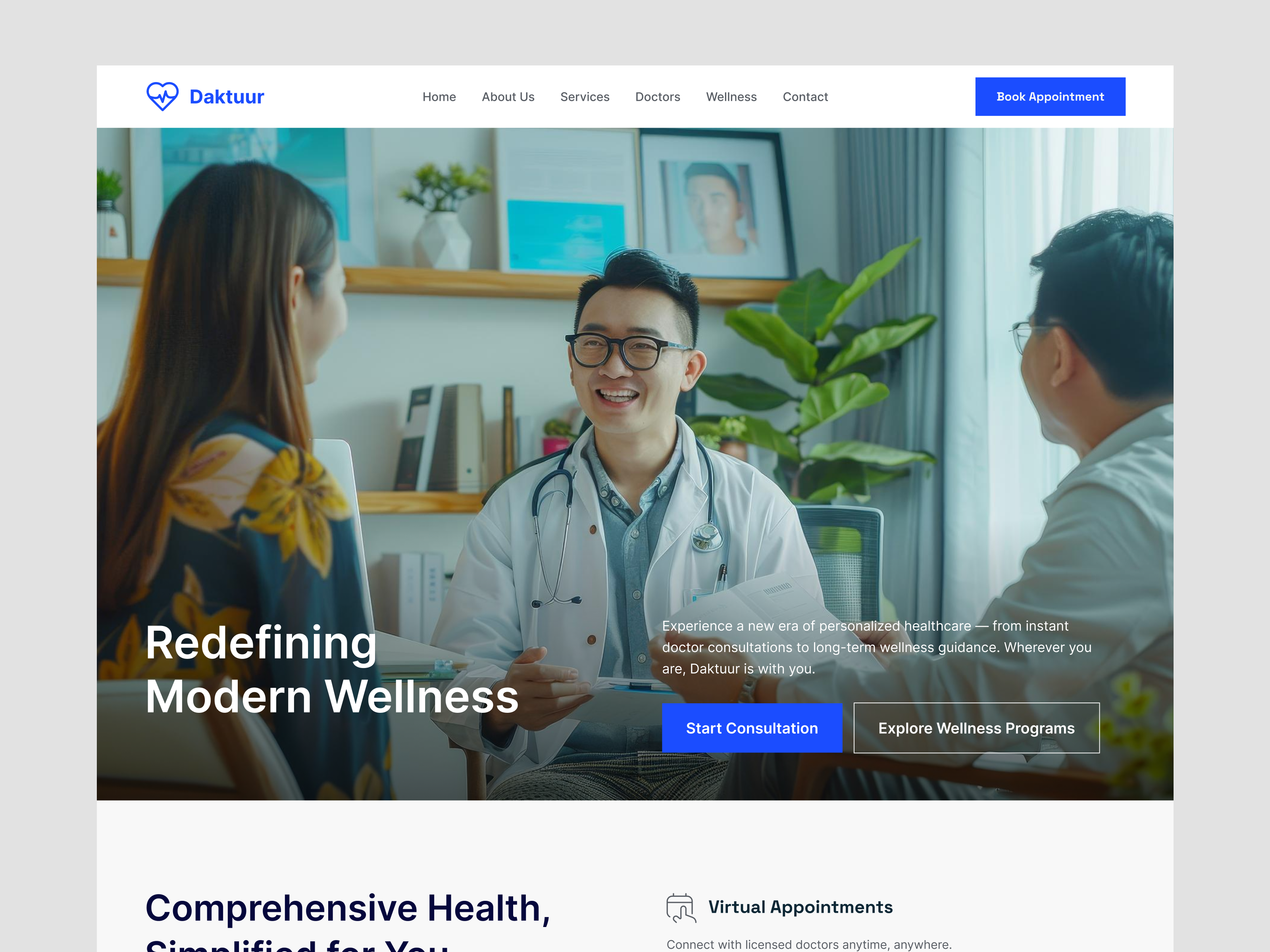 Website Design for Healthcare app branding design doctor doctor consultation health health care illustration landing page logo meadical medical landing page minimal ui ux